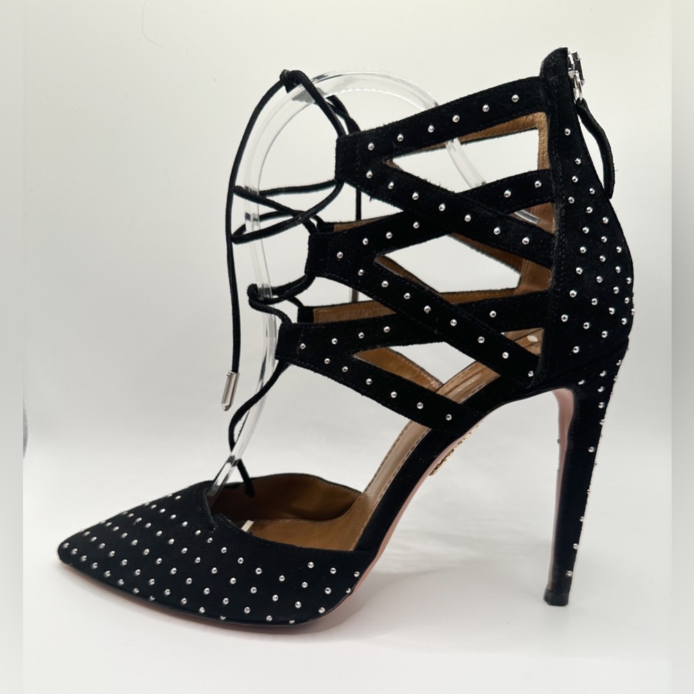 AQUAZZURA BELGRAVIA STUDDED PUMP 38.5